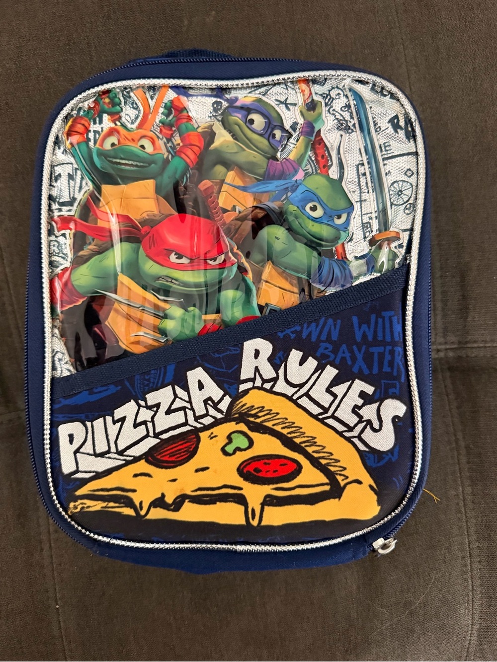 Teenage Mutant Ninja Turtles Blue Kids Pizza Rules Lunch Bag